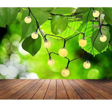 LED Solarni lanac 30xLED/8 funkcija 300 mAh 4,9m IP44 topla bela