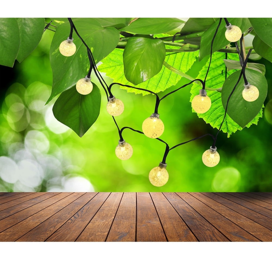 LED Solarni lanac 30xLED/8 funkcija 300 mAh 4,9m IP44 topla bela