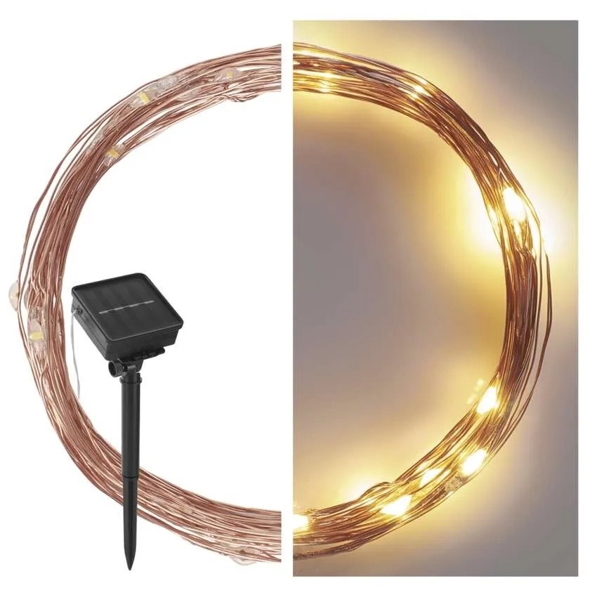 LED solarni lanac LED/2,4W/1,2V 1xAA 15 m IP44 3000K 600 mAh