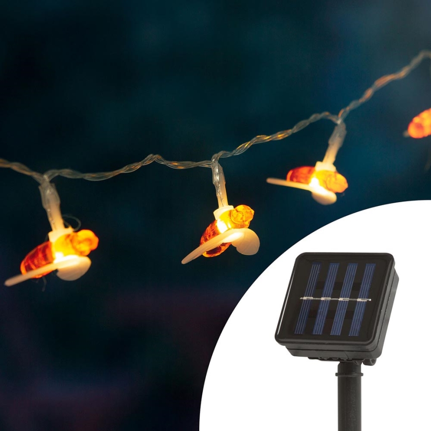 LED Solarni lanac sa senzorom 20xLED 2,3m 600mAh IP44 topla bela