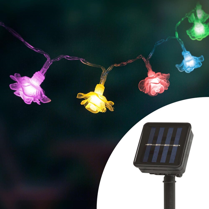 LED Solarni lanac sa senzorom 20xLED 600mAh 2,3m IP44 šareni