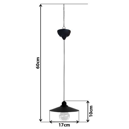 LED Solarni luster na sajli DINA 1,2V IP44