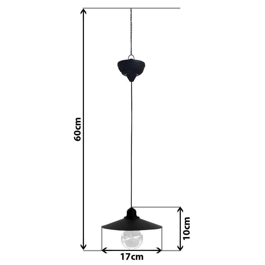 LED Solarni luster na sajli DINA 1,2V IP44