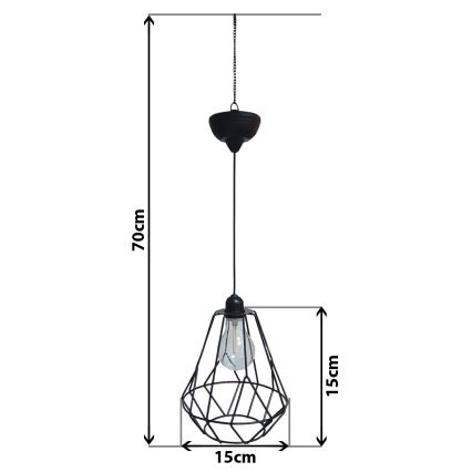 LED Solarni luster na sajli KATTY 1,2V IP44