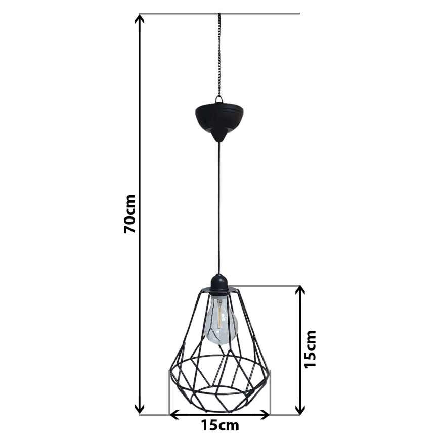 LED Solarni luster na sajli KATTY 1,2V IP44