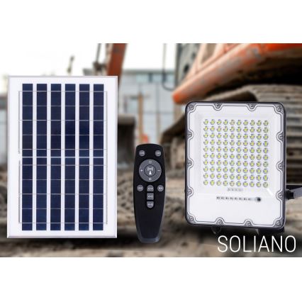 LED Spoljašnji prigušivi solarni reflektor LED/100W/3,2V 4500K IP65 crno + Daljinski upravljač