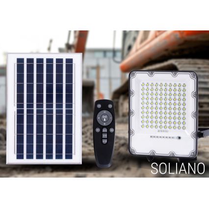 LED Spoljašnji prigušivi solarni reflektor LED/50W/3,2V 4500K IP65 crno + Daljinski upravljač