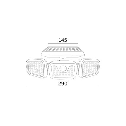 LED Solarni reflektor sa senzorom LED/1,5W/3,7V 6000K IP44 2400 mAh