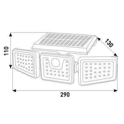 LED Solarni reflektor sa senzorom LED/14W/3,7V 1800 mAh IP54