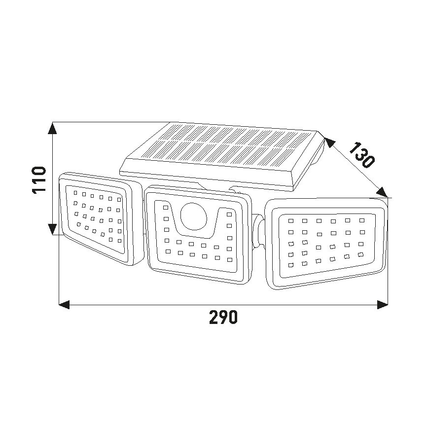 LED Solarni reflektor sa senzorom LED/14W/3,7V 1800 mAh IP54