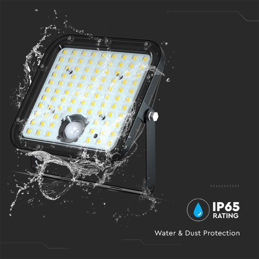 LED Solarni reflektor sa senzorom LED/30W/6,4V 4000K + Daljinski upravljač