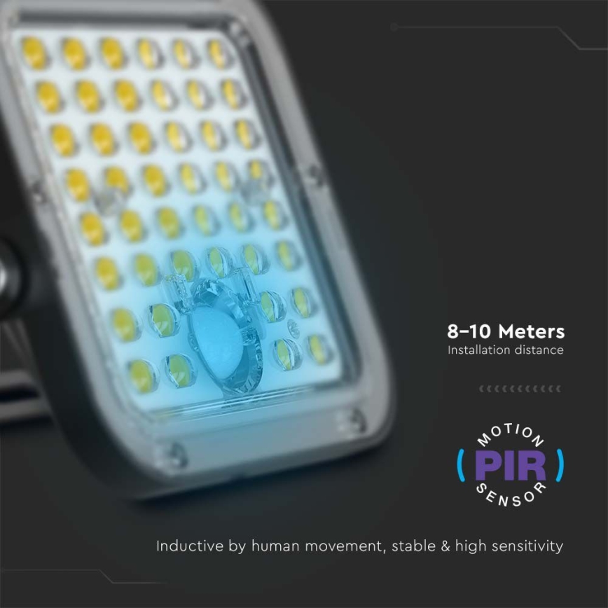 LED Solarni reflektor sa senzorom LED/30W/6,4V 4000K + Daljinski upravljač