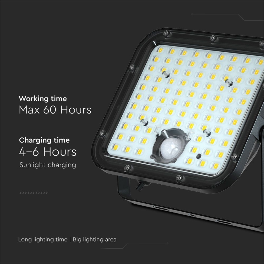 LED Solarni reflektor sa senzorom LED/30W/6,4V 4000K + Daljinski upravljač