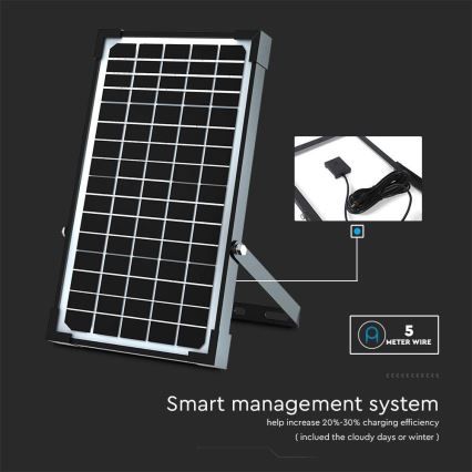 LED Solarni reflektor sa senzorom LED/30W/6,4V 4000K + Daljinski upravljač
