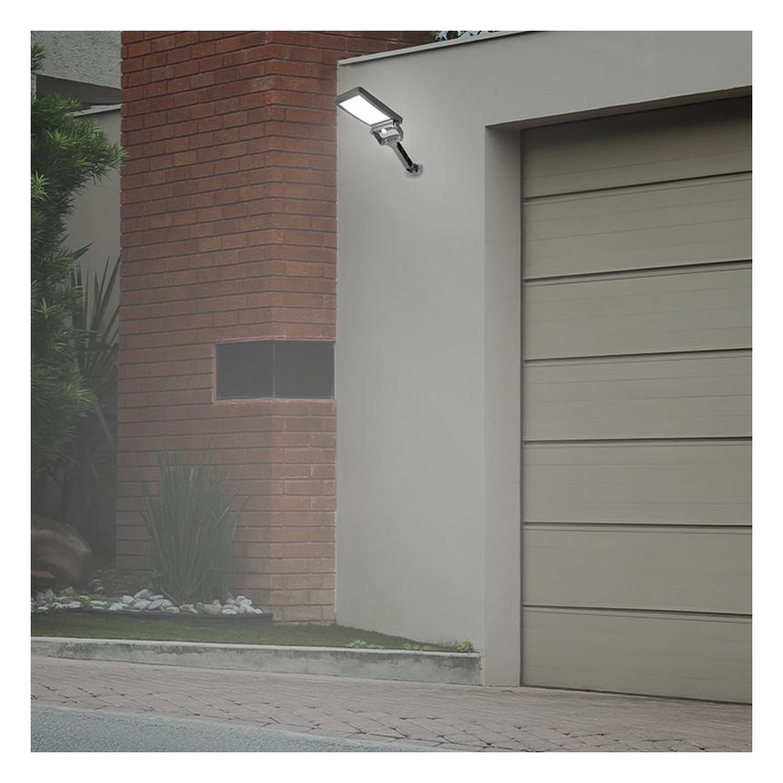 LED Solarni reflektor sa senzorom LED/5W/3,7V 4000K 1500 mAh IP54 crno