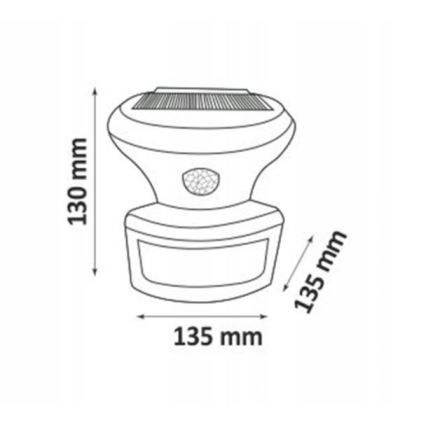 LED Solarni reflektor sa senzorom LED/5W/3,7V IP44