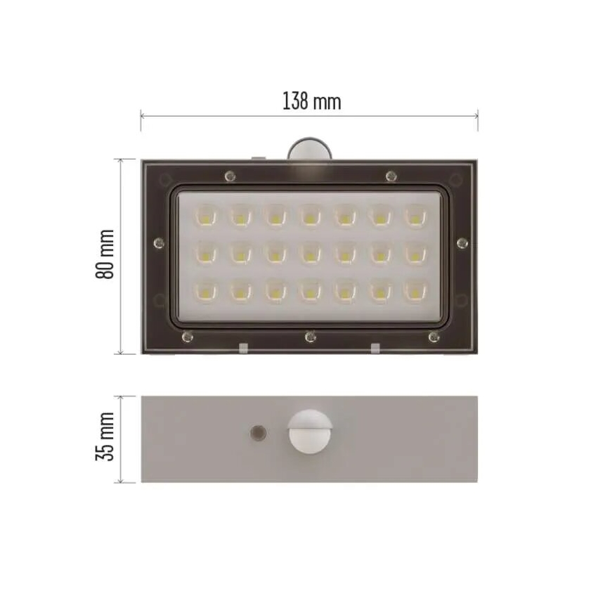 LED Solarni reflektor sa senzorom pokreta LED/3,7V 1200mAh 4000K IP65 bela