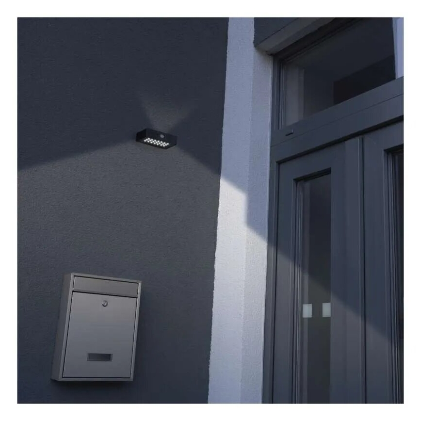 LED Solarni reflektor sa senzorom pokreta LED/3,7V 1200mAh 4000K IP65 crno
