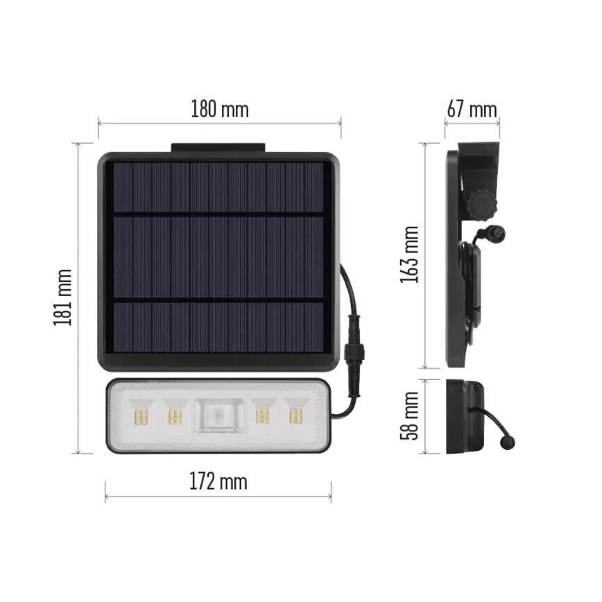 LED Solarni reflektor sa senzorom pokreta LED/3,7V 2500mAh 4000K IP54