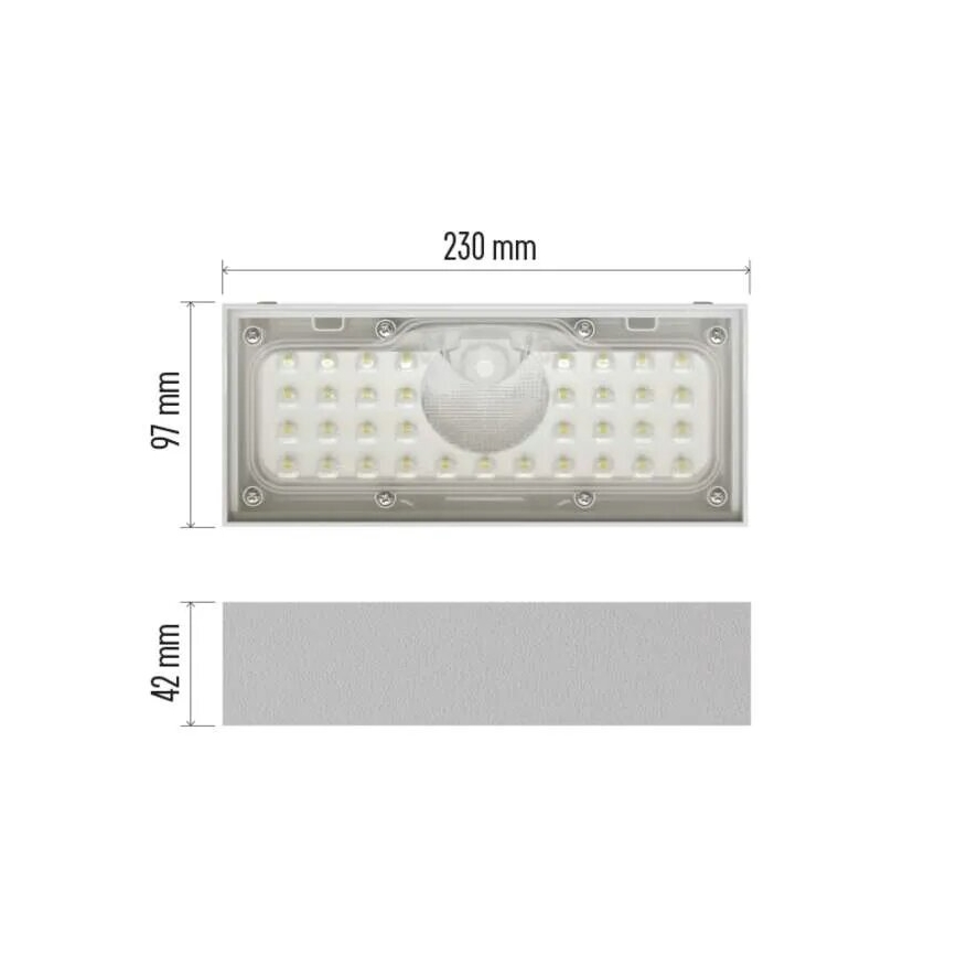 LED Solarni reflektor sa senzorom pokreta LED/3,7V 3000mAh 4000K IP65 bela