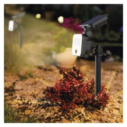 LED Solarni reflektor sa senzorom pokreta SPILO LED/3,7V 3600mAh 4000K IP54 + Daljinski upravljač