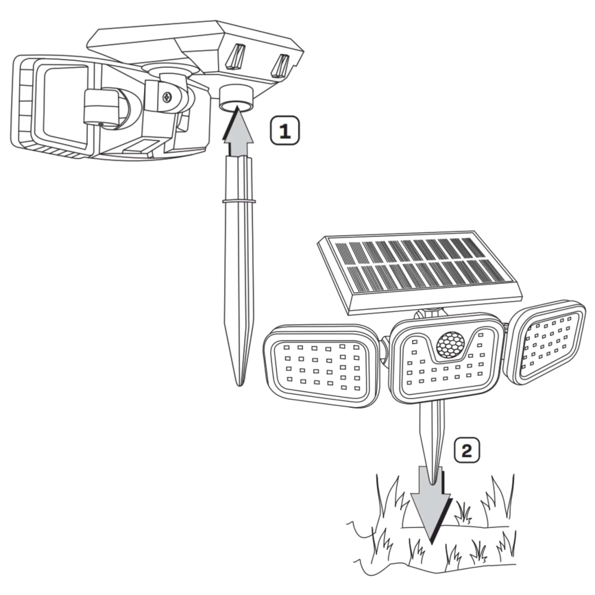 LED Solarni reflektor sa senzorom TRIO LED/0,6W/3,7V IP44