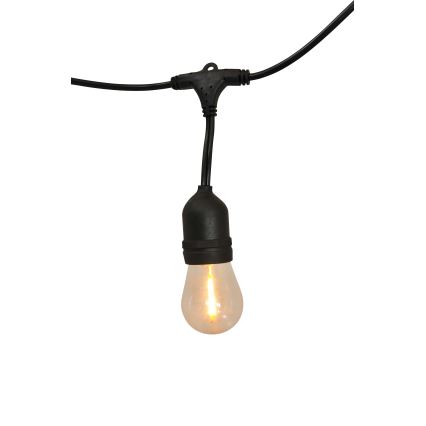 LED Prigušivi solarni spoljni lancem PARTY 10xE27/3,7V 10 m IP44 + Daljinski upravljač
