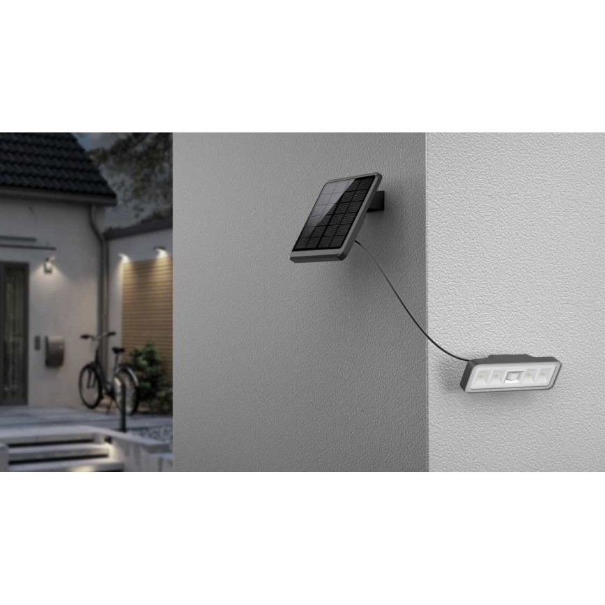 LED Solarni spoljni reflektor sa senzorom LED/8W/3,7V 2000 mAh IP54 crno