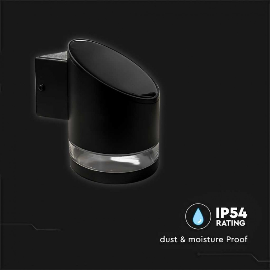 LED solarno spoljašnje zidno svetlo LED/1W/3,7V 3000K IP54 1200 mAh crna