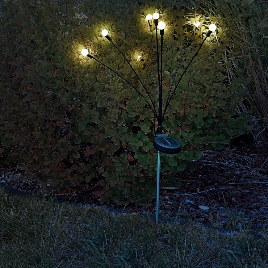 LED Solarno svetlo FIORINI 8xLED/1,2V 600mAh IP44 crno