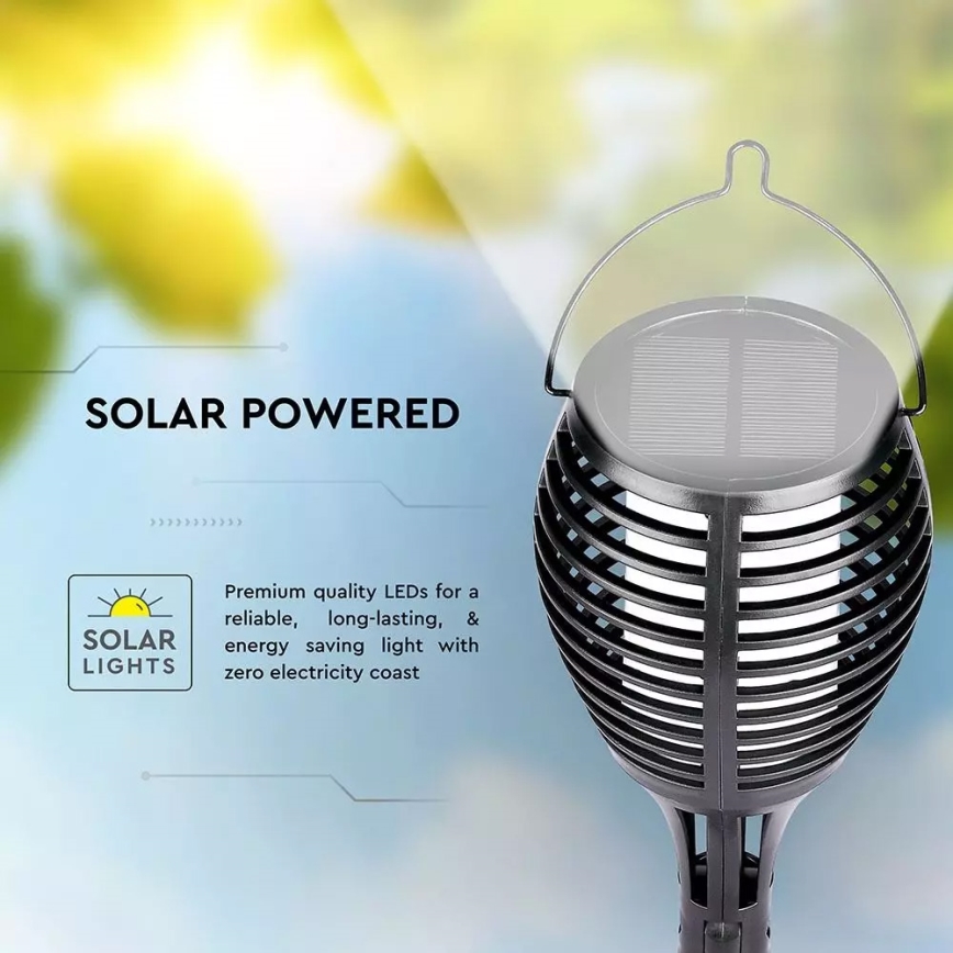 LED Solarno svetlo FLAME 4u1 1xLED/0,45W/3,7V IP44 500 mAh