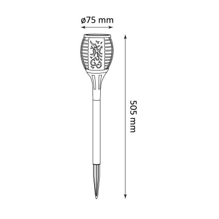 LED Solarno svetlo FUEGO LED/1,2V 200 mAh IP44