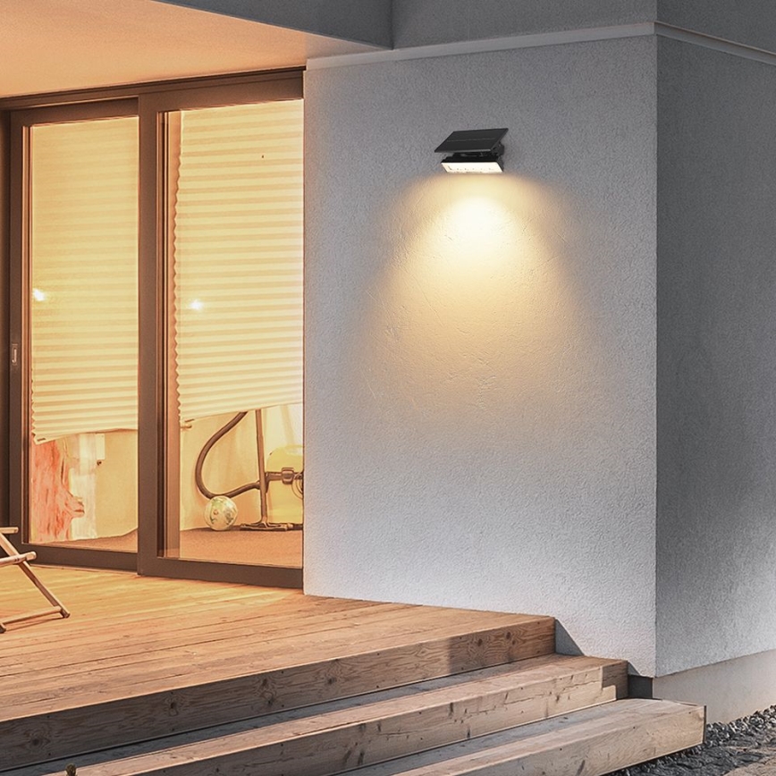 LED Solarno svetlo LED/0,9W/3,7V 3000K IP65 crno