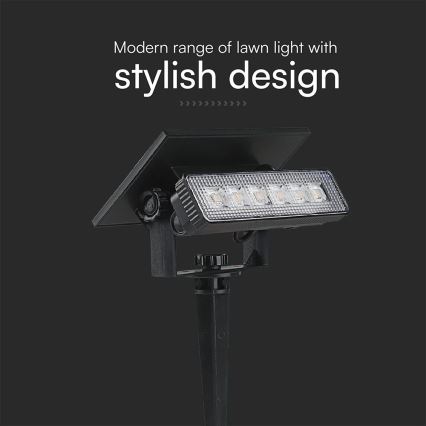 LED Solarno svetlo LED/0,9W/3,7V 3000K IP65 crno