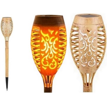 LED Solarno svetlo MINISPARK BAMBOO LED/1,8W/5,5V IP44 bež