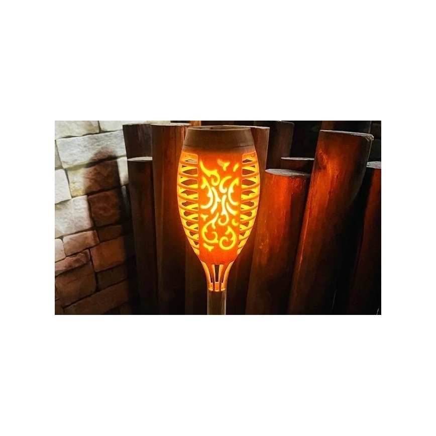 LED Solarno svetlo MINISPARK BAMBOO LED/1,8W/5,5V IP44 bež