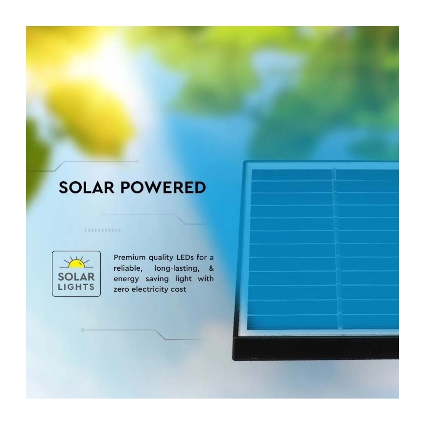 LED Solarno svetlo SPIKE LED/2W/5,5V IP65 3000K 1200 mAh