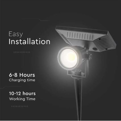 LED Solarno svetlo SPIKE LED/2W/5,5V IP65 3000K 1200 mAh