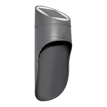 LED solarno zidno svetlo PALESA LED/1W/3,7V IP65 1800 mAh siva