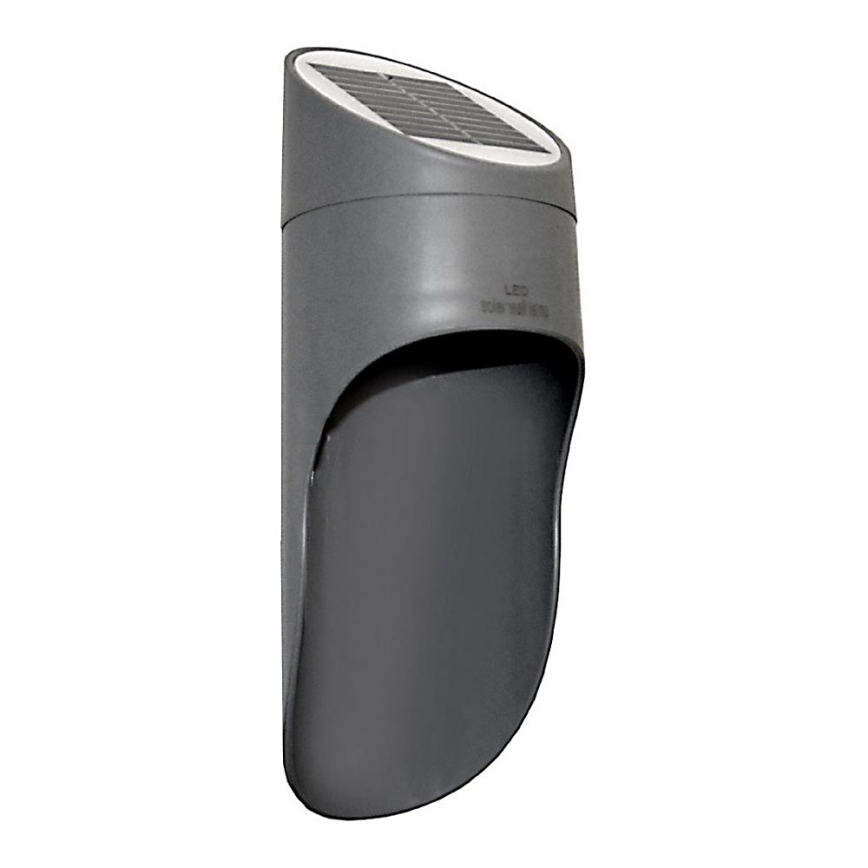 LED solarno zidno svetlo PALESA LED/1W/3,7V IP65 1800 mAh siva