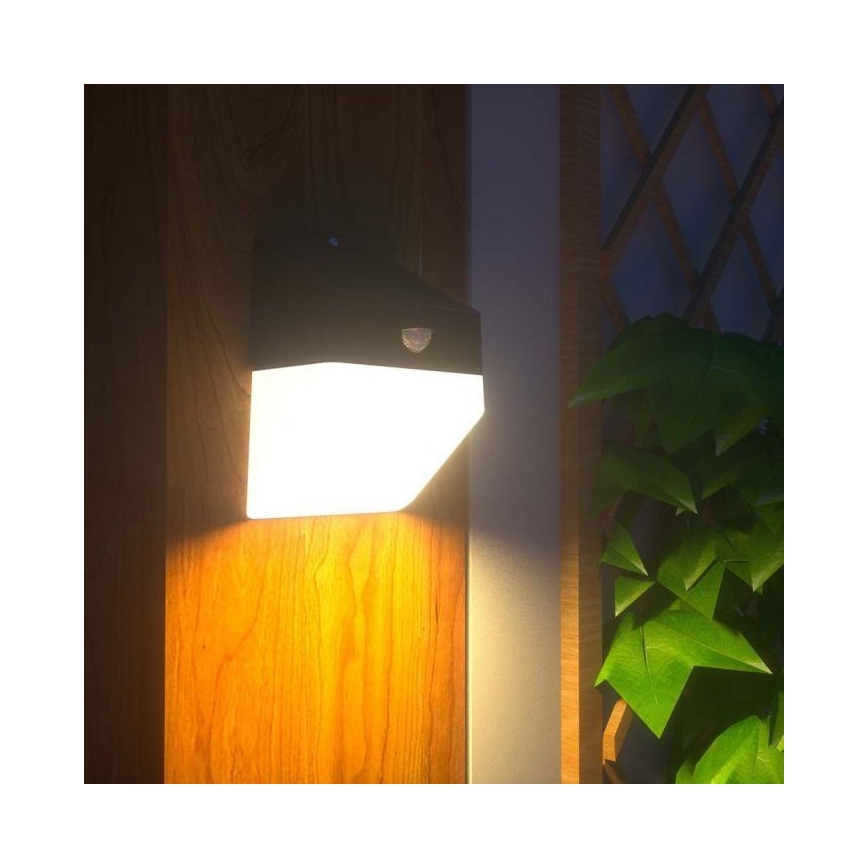 LED solarno zidno svetlo sa senzorom, LED/2W/3,7V, 4000K, IP65, 1200 mAh