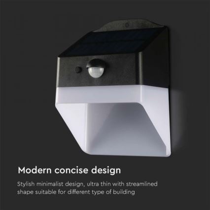 LED solarno zidno svetlo sa senzorom, LED/2W/3,7V, 4000K, IP65, 1200 mAh