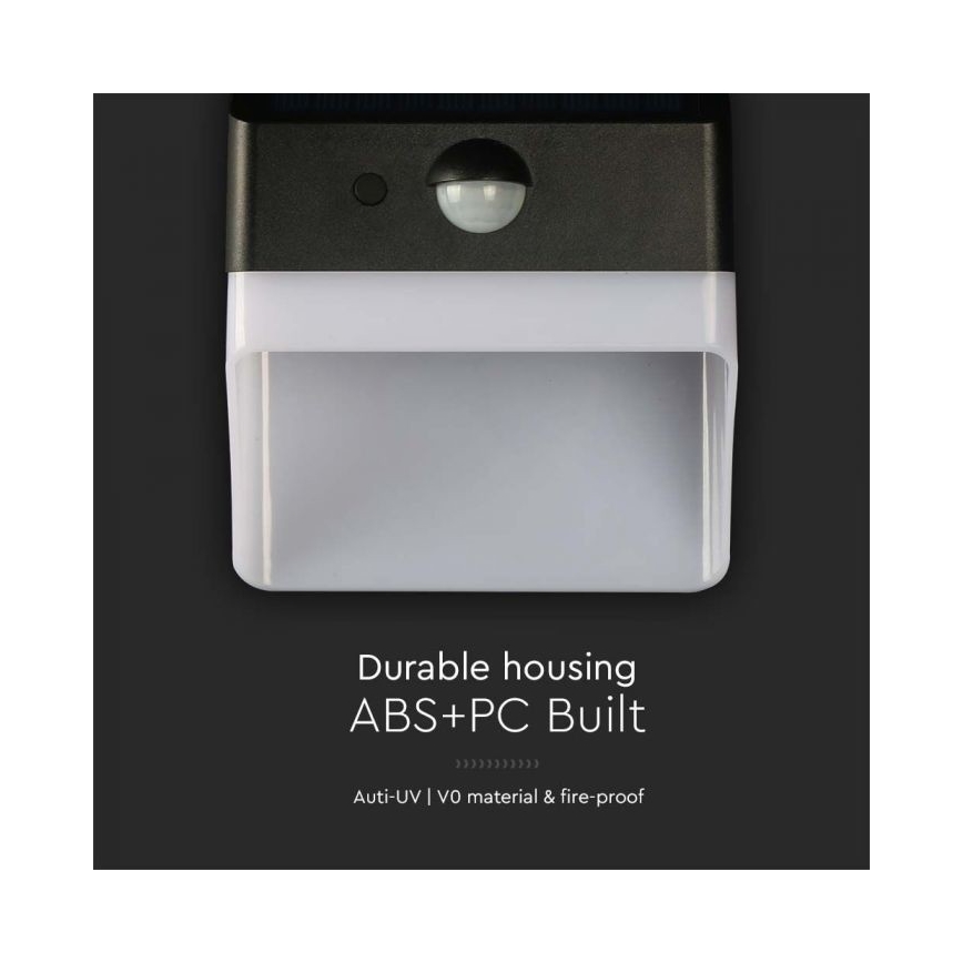 LED solarno zidno svetlo sa senzorom, LED/2W/3,7V, 4000K, IP65, 1200 mAh