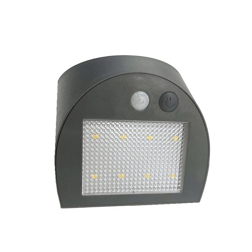 LED solarna zidna svetiljka sa senzorom LED/3W/3,7V 3000/4000K 1200 mAh IP54 antracit
