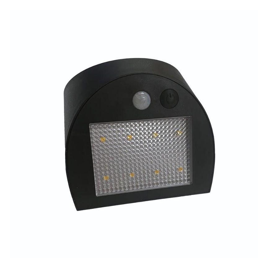 LED solarno zidno svetlo sa senzorom LED/3W/3,7V 3000/4000K 1200 mAh IP54 crna