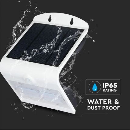 LED solarno zidno svetlo sa senzorom LED/3W/3,7V 3000/4000K IP65 2000 mAh belo