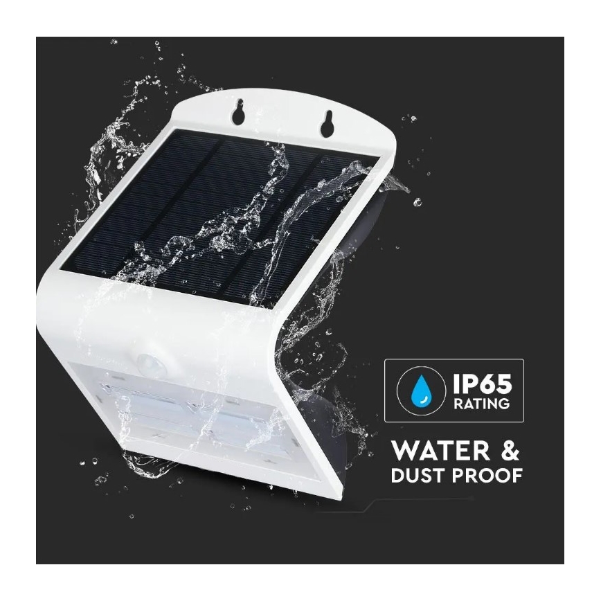 LED solarno zidno svetlo sa senzorom LED/3W/3,7V 3000/4000K IP65 2000 mAh belo