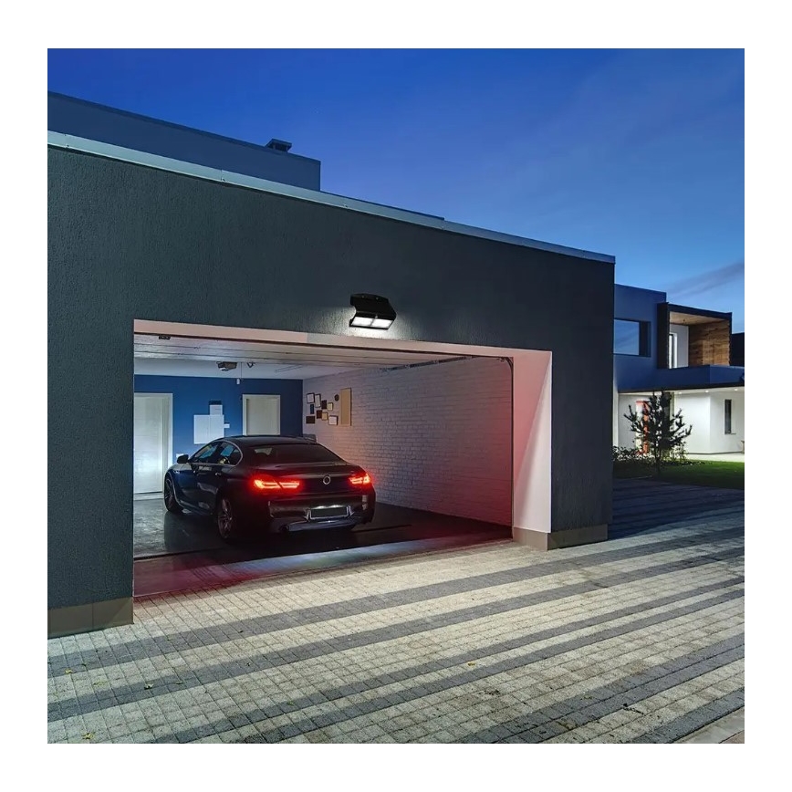 LED solarno zidno svetlo sa senzorom LED/7W/3,7V 4000K IP65 4000 mAh crna