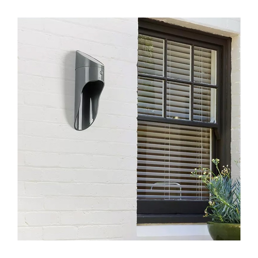 LED solarno zidno svetlo sa senzorom PALESA LED/1W/3,7V IP65 1800 mAh siva