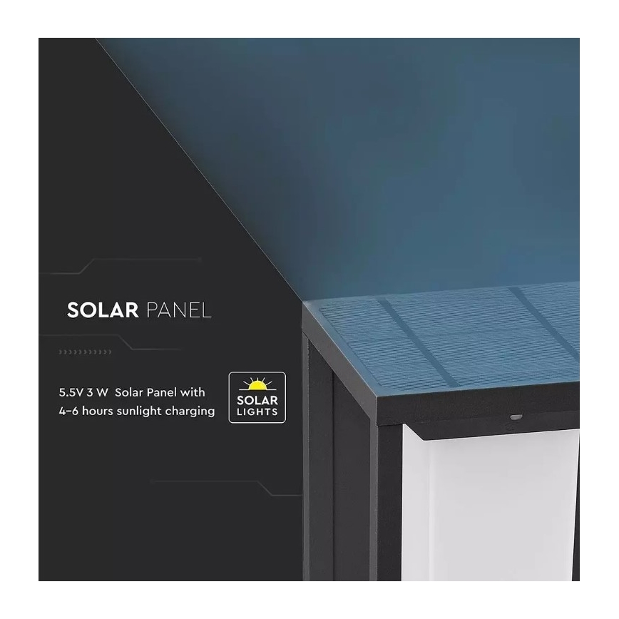 LED solarno zidno svetlo sa senzorom SAMSUNG čip LED/2W/3,7V IP65 2600 mAh